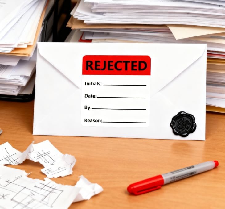 Top label Rejected Labels,Inventory Rejected Stickers for Quality Control Check Tested,1.8x2Inch,500Pcs Red - Image 1